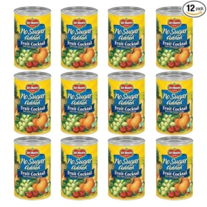 DEL MONTE No Sugar Added Fruit Cocktail, Canned Fruit, 12 Pack